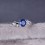 Unique Sapphire Engagement Ring on 10k White Gold