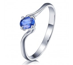 Beautiful Sapphire Engagement Ring on 10k White Gold