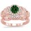 1.25 Carat Emerald & Diamond Vintage floral Bridal Set Engagement Ring on 10k Rose Gold