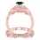 1.25 Carat Emerald & Diamond Vintage floral Bridal Set Engagement Ring on 10k Rose Gold