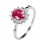 1 Carat Real Ruby Engagement Ring on Silver