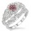 1.25 Carat Morganite & Diamond Vintage floral Bridal Set Engagement Ring on 10k White Gold