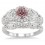 1.25 Carat Morganite & Diamond Vintage floral Bridal Set Engagement Ring on 10k White Gold