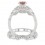 1.25 Carat Morganite & Diamond Vintage floral Bridal Set Engagement Ring on 10k White Gold