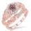1.25 Carat Morganite & Diamond Vintage floral Bridal Set Engagement Ring on 10k Rose Gold