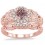 1.25 Carat Morganite & Diamond Vintage floral Bridal Set Engagement Ring on 10k Rose Gold