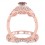 1.25 Carat Morganite & Diamond Vintage floral Bridal Set Engagement Ring on 10k Rose Gold