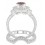 1.5 Carat Morganite & Diamond Antique Halo Bridal Set Engagement Ring on 10k White Gold
