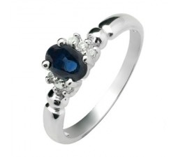 .50 Carat Sapphire Engagement Ring on Silver