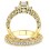 1.00 carat Antique Three Stone Bridal set with Princess Cut diamond in 10k Yellow Gold