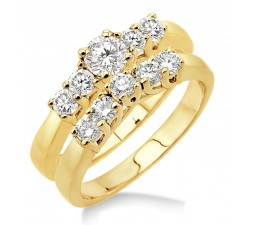 0.50 Carat Five Stone Bridal Set with Round Cut Diamond in 10k Yellow gold