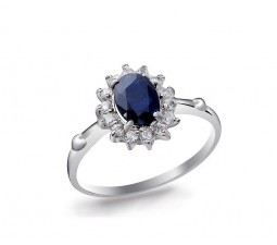 1 Carat Sapphire Engagemnet Ring on Silver