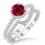 2 Carat Ruby & Diamond Halo Bridal Set Engagement Ring  on 10k White Gold