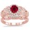 1.25 Carat Ruby & Diamond Vintage floral Bridal Set Engagement Ring on 10k Rose Gold
