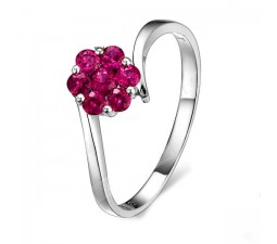 Beautiful Ruby Wedding Ring on 10k White Gold