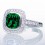 1.5 Carat Cushion Cut Emerald and Diamond Halo Vintage Engagement Ring for Women on 10k White Gold