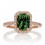 1.5 Carat Emerald Cut Emerald and Diamond Halo Engagement Ring on 10k Rose Gold
