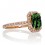 1.5 Carat Emerald Cut Emerald and Diamond Halo Engagement Ring on 10k Rose Gold