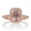 1.5 Carat Emerald Cut Emerald and Diamond Halo Engagement Ring on 10k Rose Gold