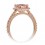 1.5 Carat Emerald Cut Emerald and Diamond Halo Engagement Ring on 10k Rose Gold