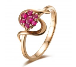 Ruby Engagement Ring on 18k Rose Gold