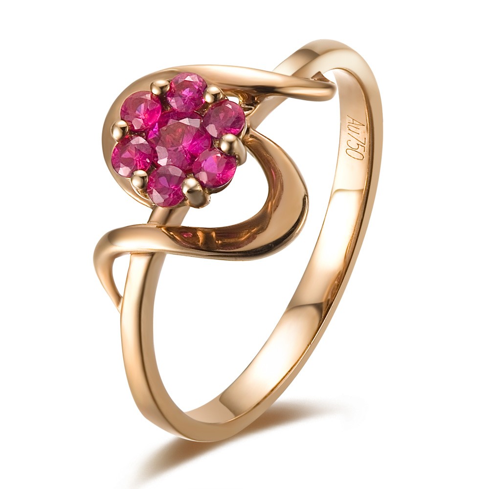 Ruby Engagement Ring on 18k Rose Gold - JeenJewels