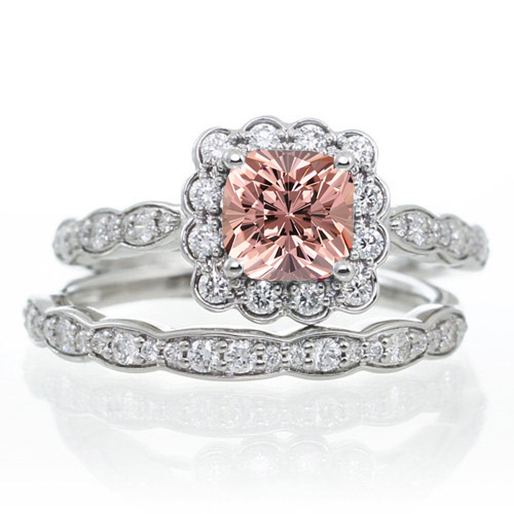 2 Carat Princess Cut and Diamond Wedding Ring