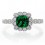 2 Carat Princess Cut Emerald and Diamond Wedding Ring set on 10k White Gold
