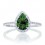 1.5 Carat Classic Pear Cut Emerald With Diamond Celebrity Engagement Ring on 10k White Gold