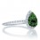 1.5 Carat Classic Pear Cut Emerald With Diamond Celebrity Engagement Ring on 10k White Gold