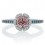 1.5 Carat Unique Flower Halo Round Emerald and Diamond Engagement Ring on 10k White Gold