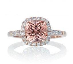 1.5 Carat Perfect Cushion Emerald and Diamond Engagement Ring on 10k Rose Gold
