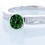 1.5 Carat Round cut Vintage Emerald and Diamond Engagement Ring on 10k White Gold