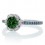 1.5 Carat Unique Flower Halo Round Emerald and Diamond Engagement Ring on 10k White Gold