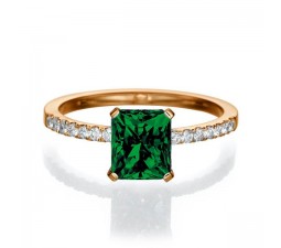 1.50 carat Emerald Cut Emerald  Engagement Ring in 10k Rose Gold