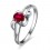 Ruby Solitaire Engagement Ring on 10k White Gold