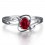 Ruby Solitaire Engagement Ring on 10k White Gold