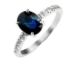 1.30 Carat Sapphire Engagement Ring on Silver