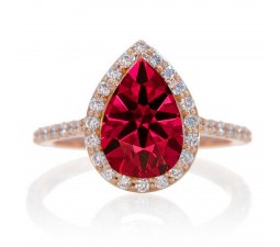 1.5 Carat Pear Cut Emerald Halo Desiger Engagement for Woman on 10k White Gold