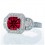 1.5 Carat Vintage Princess Cut Emerald and Diamond Designer Halo Engagement Ring on 10k White Gold