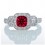 2 Carat Princess Cut Trilogy Emerald and Diamond Vintage Halo Engagement Ring on 10k White Gold