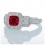 2 Carat Princess Cut Trilogy Emerald and Diamond Vintage Halo Engagement Ring on 10k White Gold