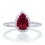 1.5 Carat Classic Pear Cut Emerald With Diamond Celebrity Engagement Ring on 10k White Gold