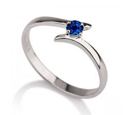 .50 carat Round Cut Sapphire  Solitaire Engagement Ring in 10k White Gold