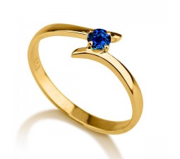 .50 carat Round Cut Sapphire  Solitaire Engagement Ring in 10k Yellow Gold
