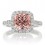 1.5 Carat Cushion Cut Emerald Halo Engagement Ring for Women on 10k White Gold
