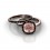 3.00 carat Morganite and Black diamond Halo Bridal Set in 10k Rose Gold