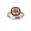 3.00 carat Morganite and Black diamond Halo Bridal Set in 10k Rose Gold