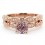 2.00 carat Round Cut Morganite and Diamond Halo Bridal Set in 10k Rose Gold