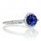1.5 Carat Round Cut Sapphire Halo Classic Diamond Engagement Ring on 10k White Gold